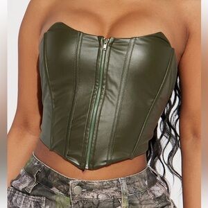 Hunter green corset top